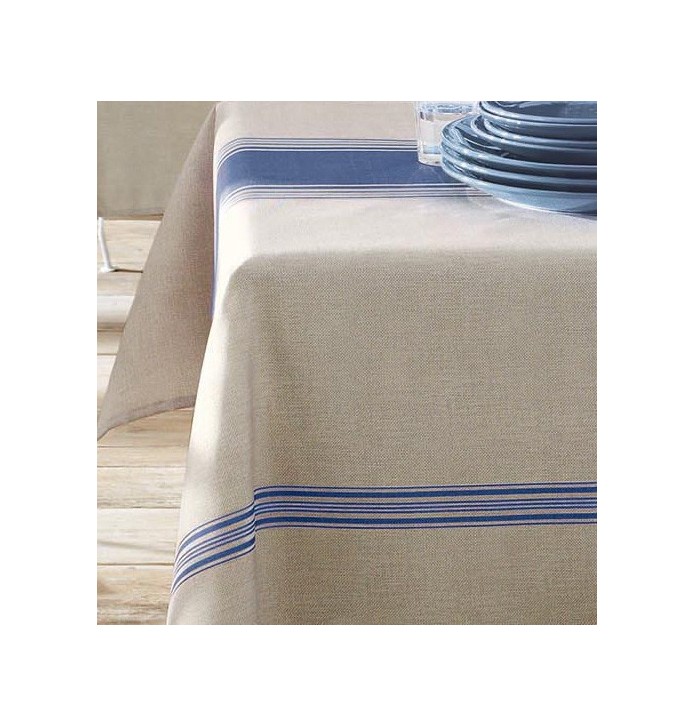 Nappe polyester Bistrot indigo zoom