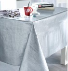 Nappe toile cirée Effet Tissage argent Calitex