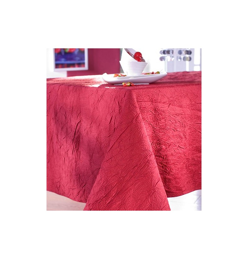 Nappe taffetas froissé Carmin - Calitex