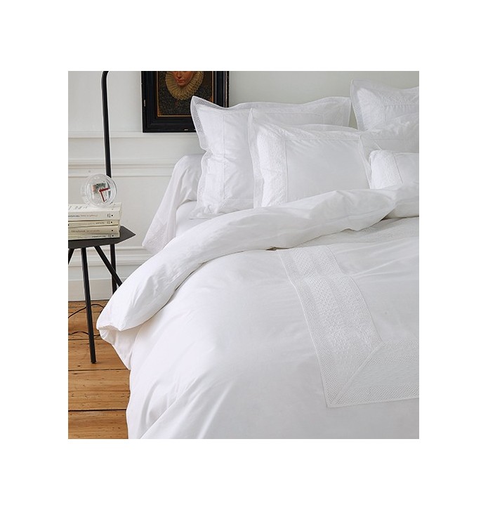 Drap percale Anecdotes blanc Sylvie Thiriez