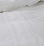 Housse de couette percale de coton brodée Anecdotes blanc zoom