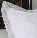 Parure de lit percale de coton brodée Anecdotes blanc - zoom taie d'oreiller