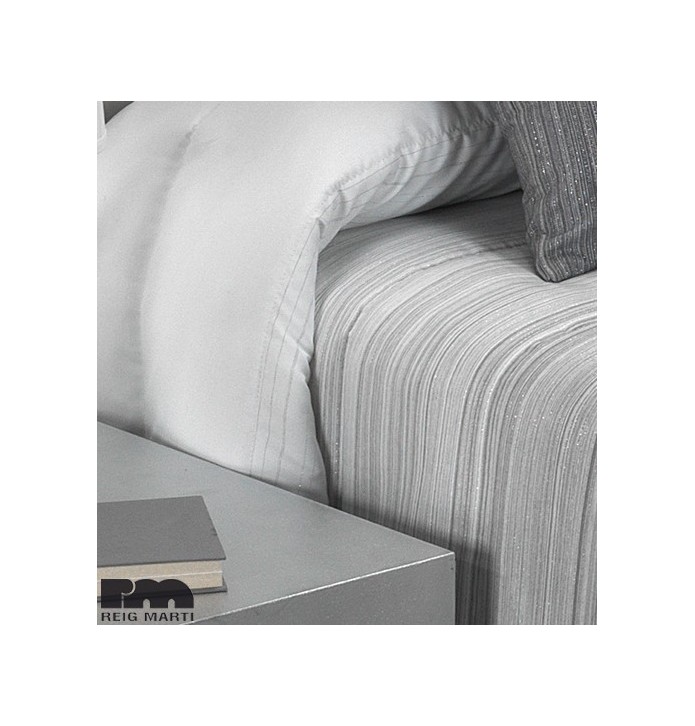 Couvre-lit matelassé jacquard et ses housses coussins Edgar gris
