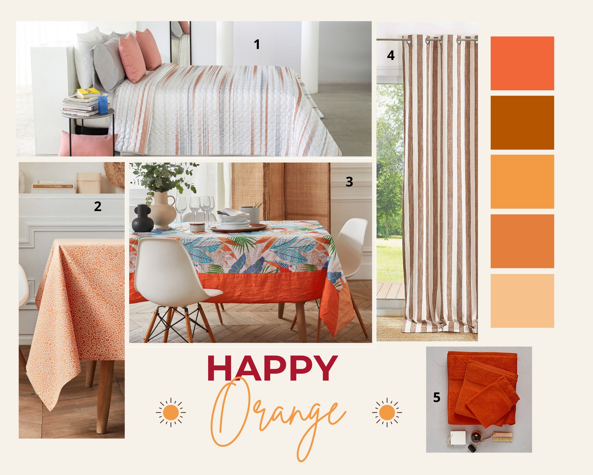Planche déco happy orange