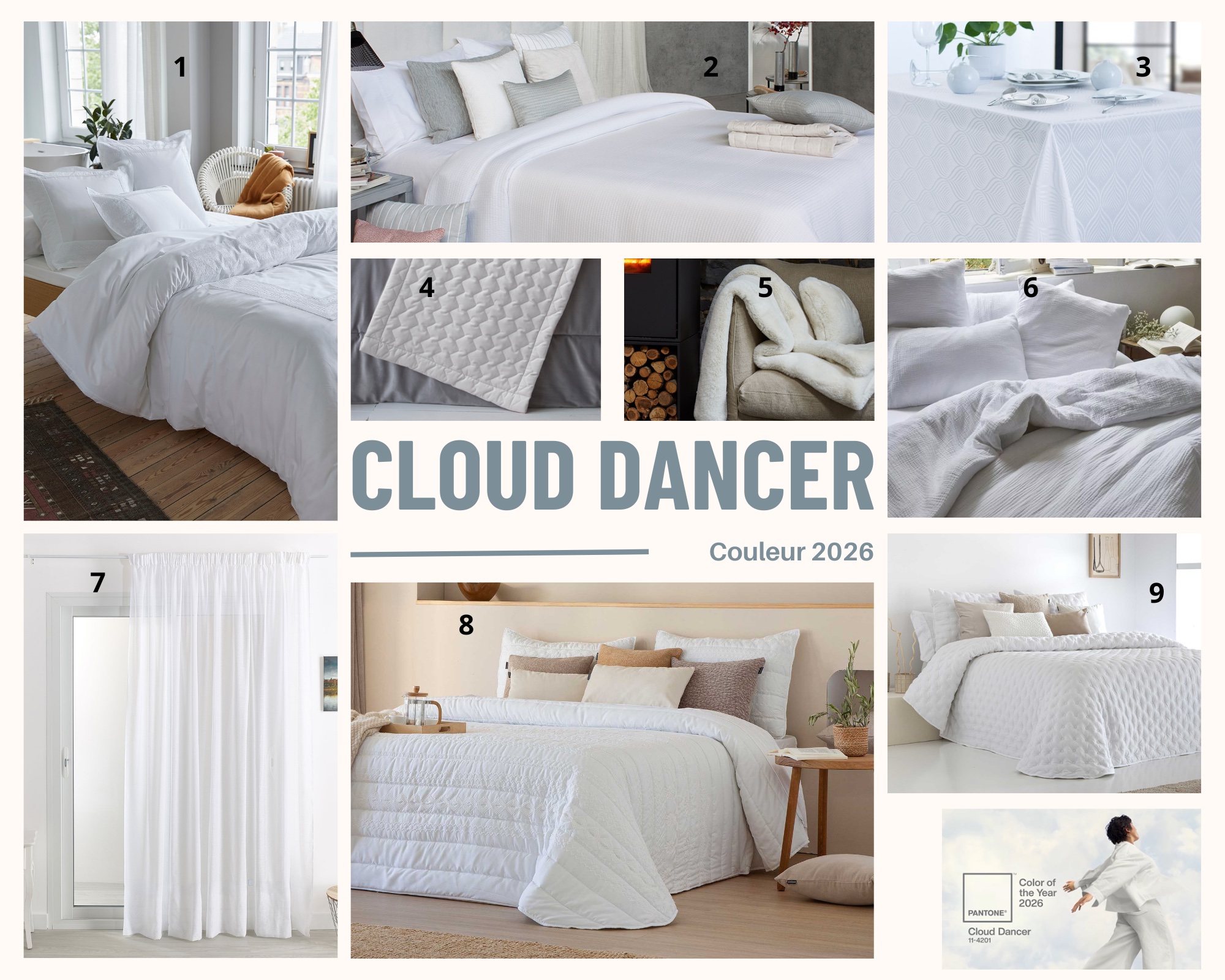 Planche déco blanc Cloud Dancer