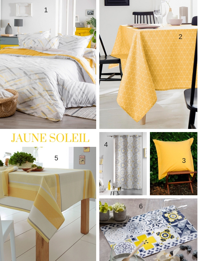 Planche déco jaune soleil