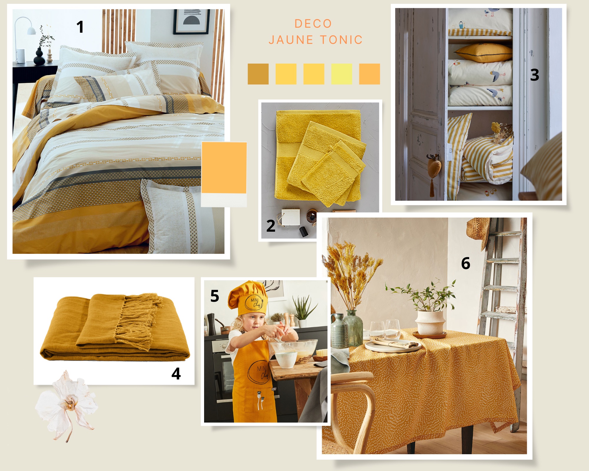 Planche déco jaune tonic