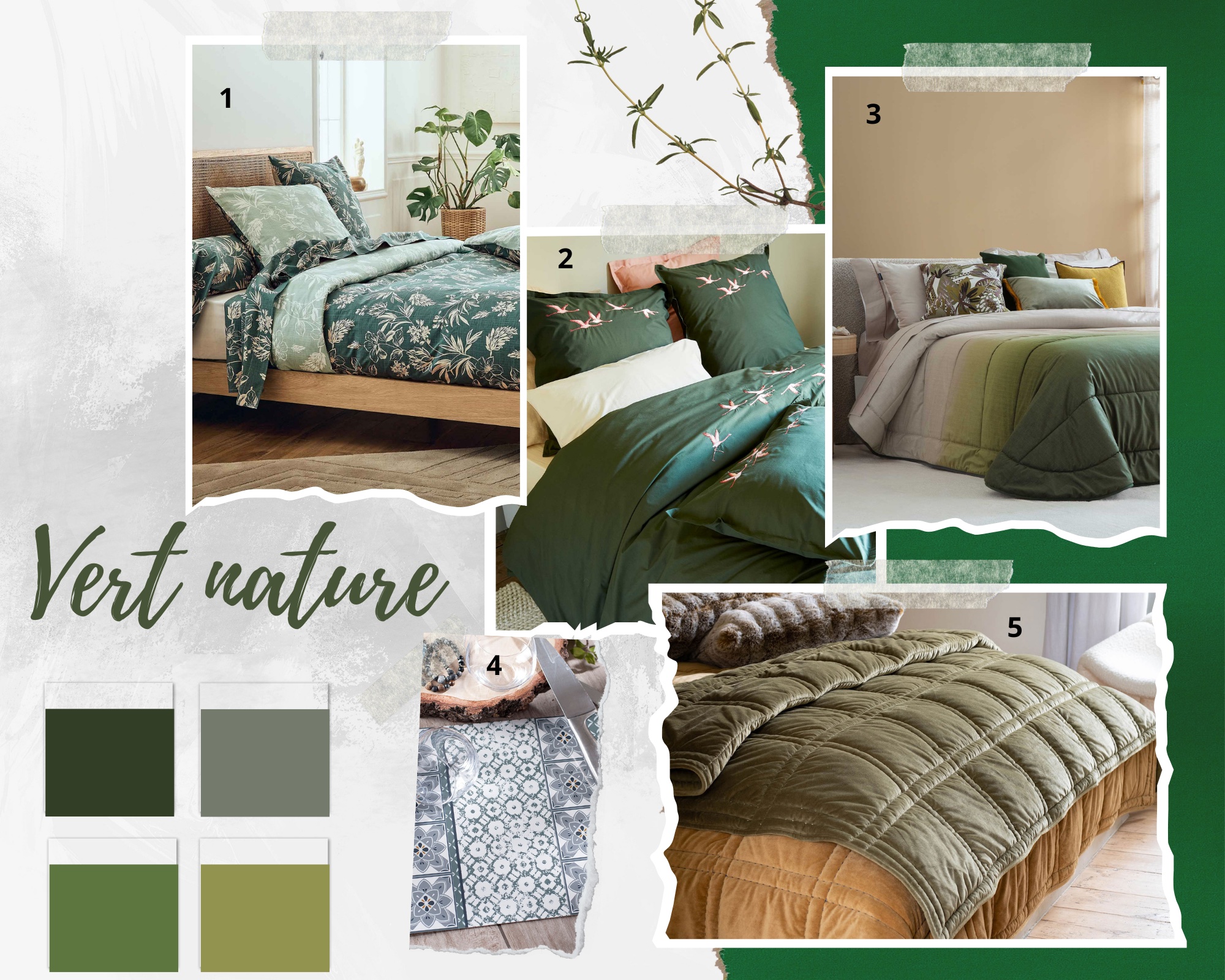 Planche déco vert nature