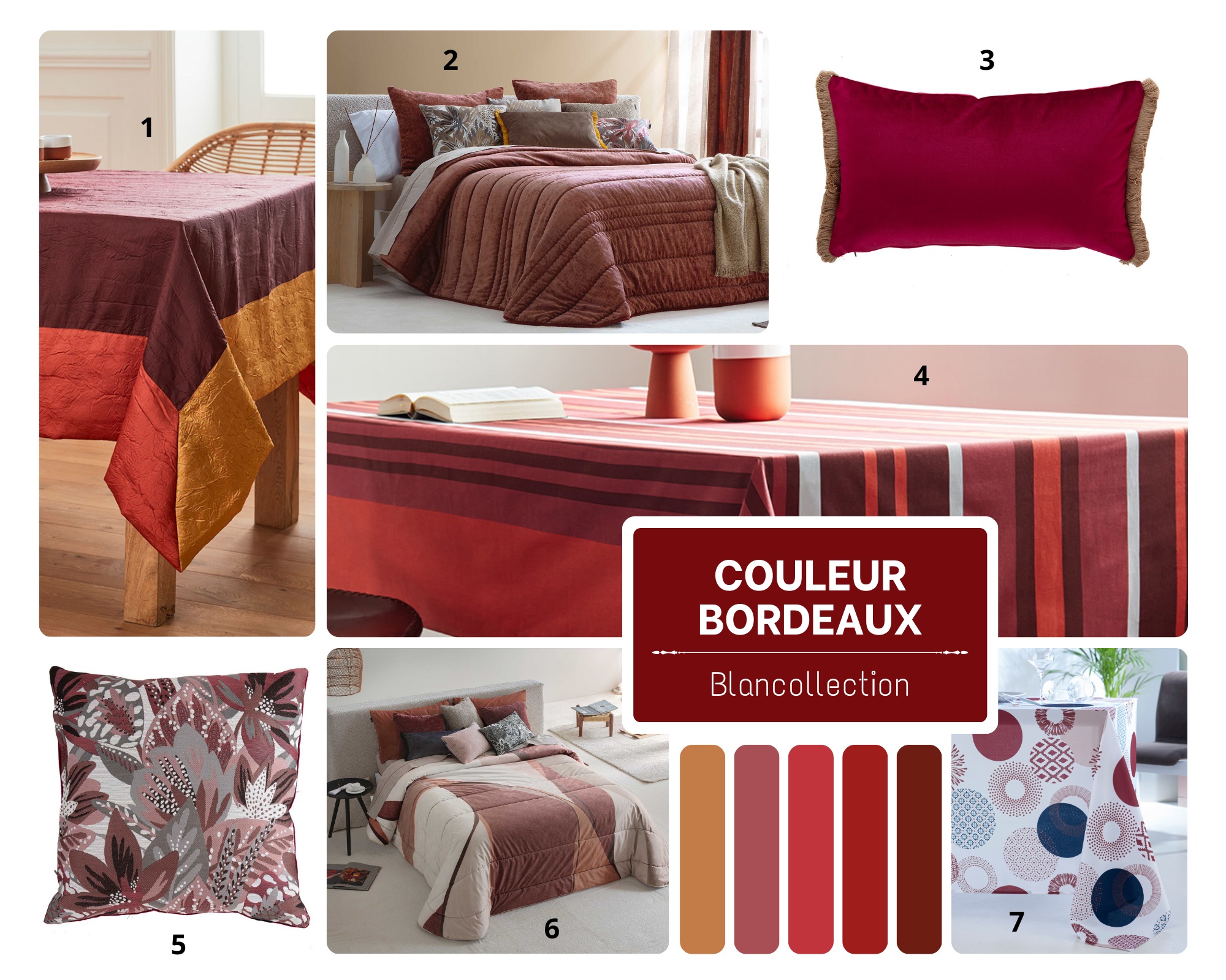 Planche déco couleur bordeaux
