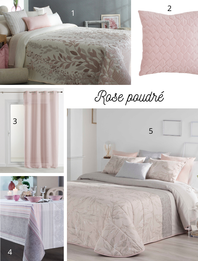 Planche déco rose poudré