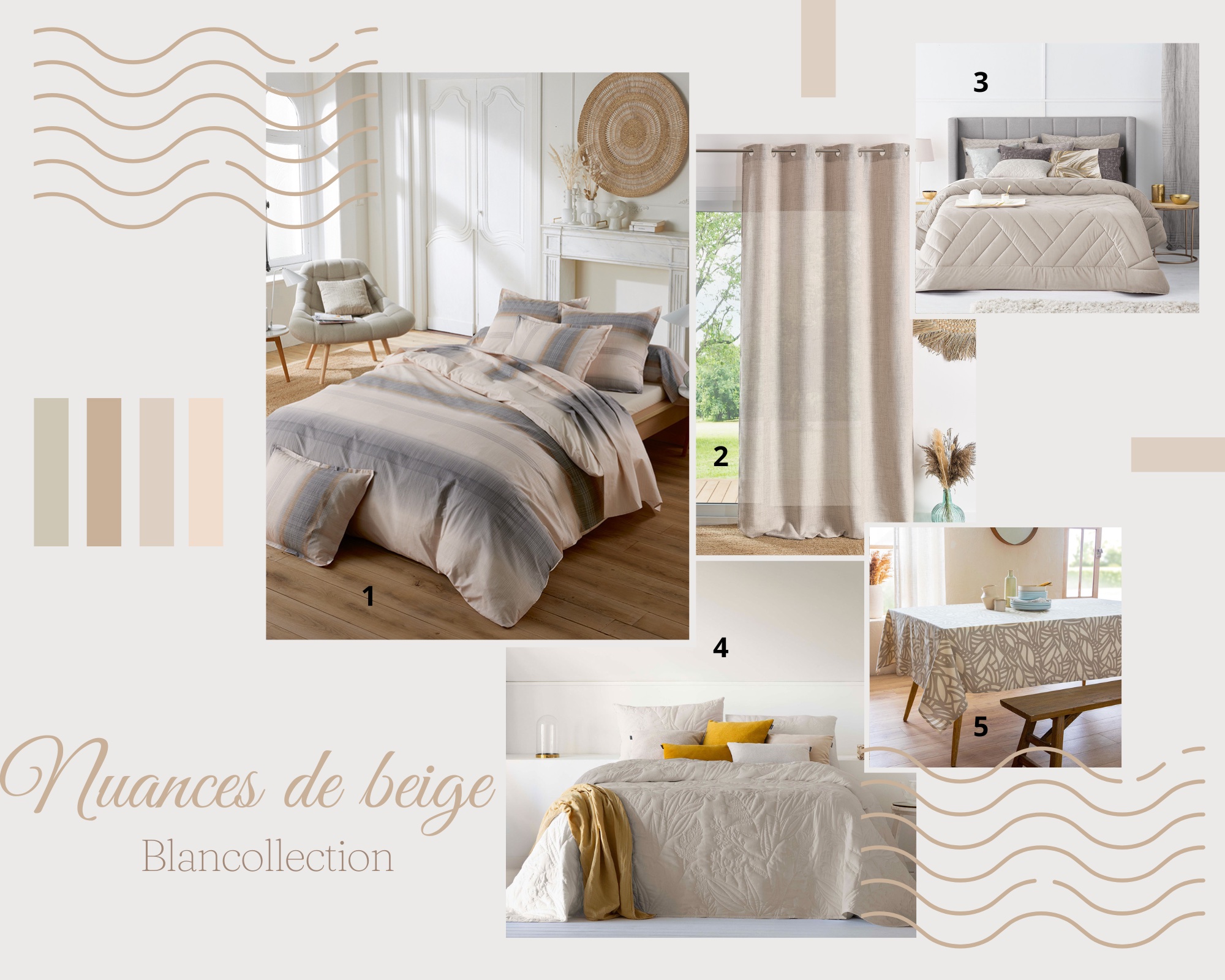 Planche déco nuances de beige
